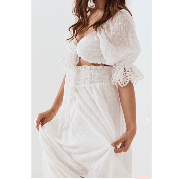 Spell Daisy Chain White Eyelet Lace Maxi Skirt - Picture 5 of 14